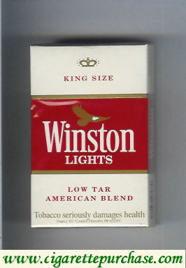 Winston Lights white and red hard box cigarettes